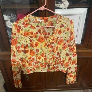 Flowered crop blouse